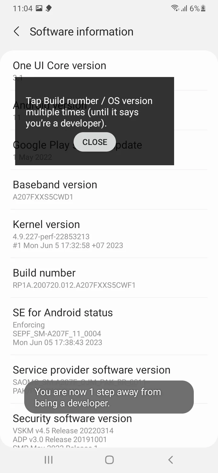 build number